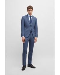 BOSS - Slim-fit Suit In Patterned Stretch Cloth - Lyst