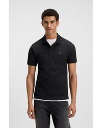 BOSS - Stretch-Cotton Slim-Fit Polo Shirt With Logo Patch - Lyst