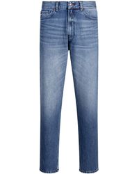 HUGO - Relaxed Tapered-Fit Jeans Aus Blauem Denim Mit Vintage-Waschung - Lyst