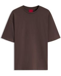 HUGO - Oversize-Fit Cotton T-Shirt With Mixed Branding - Lyst