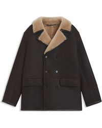 BOSS - Regular-Fit Jas Van Italiaans Leer Met Shearling - Lyst