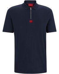 HUGO - Cotton-jersey Polo Shirt With Logo Label - Lyst