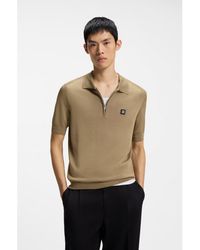 HUGO - Knit Polo With Zipped Neck - Lyst