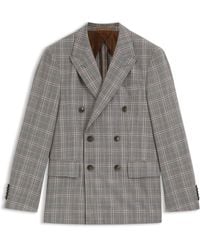 BOSS - Veste Slim En Laine Vierge Et Soie À Carreaux - Lyst