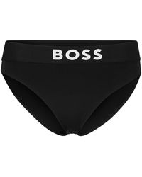 BOSS - Slip mit hohem Bund und Kontrast-Logo - Lyst