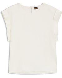 BOSS - Regular-Fit Blouse Met Keyhole-Sluiting Aan De Achterkant - Lyst