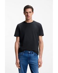 BOSS - Cotton-Blend T-Shirt With Bubble-Jacquard Structure - Lyst
