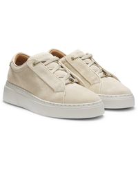 BOSS - Suede Trainers With Hidden Wedge - Lyst