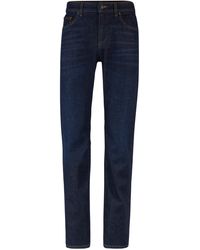 BOSS - Dunkelblaue Regular-Fit Jeans aus bequemem Stretch-Denim - Lyst