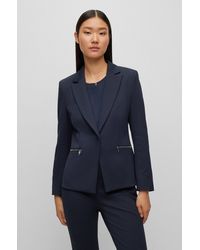 BOSS - Regular-fit Jacket In Stretch Twill With Zipped Pockets - Lyst