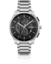 BOSS - Stainless-Steel Chronograph Watch With Transparent Dial - Lyst