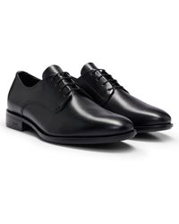 BOSS - Derby Shoes In Leather With Emed Logo - Lyst