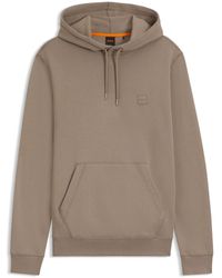 BOSS - Cotton-Terry Hoodie With Logo Patch - Lyst