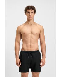 BOSS - Quick-drying Recycled-material Swim Shorts With Metallic Logo - Lyst