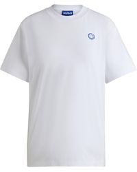 HUGO - T-shirt Van Katoenen Jersey Met Logopatch - Lyst