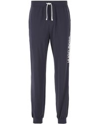 BOSS Jersey Pyjama Trousers With New-season Logo - Blue