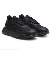 HUGO - Sneakers Con Logo Sul Tallone E Tessuto Effetto Tela - Lyst