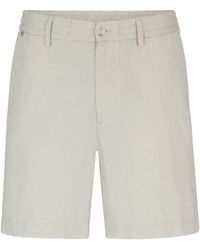 BOSS - Regular-Fit Shorts aus Stretch-Baumwolle mit Leinen - Lyst