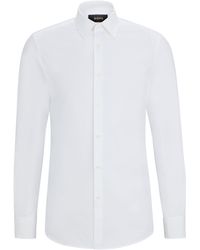 BOSS - Slim-Fit Hemd aus italienischer Stretch-Baumwolle mit Struktur - Lyst