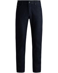 BOSS - Regular-Fit Jeans aus bequemem Stretch-Denim in dunklem Indigoblau - Lyst