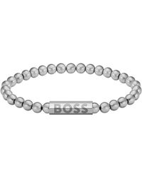 BOSS - Tone Cuff With Logo Closure - Lyst