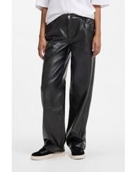 HUGO - Relaxed-Fit Faux Leather Trousers With Patch Pockets - Lyst