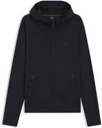 BOSS - Active Zip-Up Hoodie With Reflective Branding - Lyst