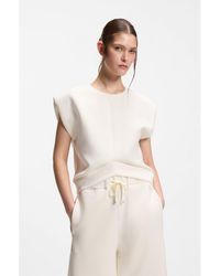 BOSS - Sleeveless Loose-Fit Sweatshirt With V-Cut Hemline - Lyst