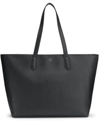 HUGO - Draagtas Van Generfd Imitatieleer Met Tweedelig Logodetail - Lyst