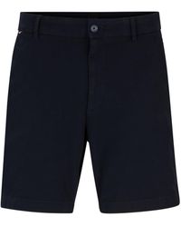 BOSS - Regular-fit Shorts Met Normale Taille Van Stretchkatoen - Lyst