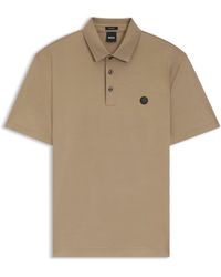 BOSS - Polo Van Gemerceriseerde Katoen Met Double B-Monogram - Lyst