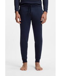 BOSS - Cotton-Terry Tracksuit Bottoms With Logo And Stripe - Lyst