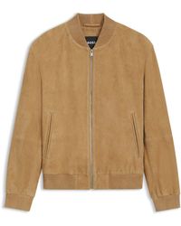 BOSS - Regular-Fit Jas Van Suède - Lyst