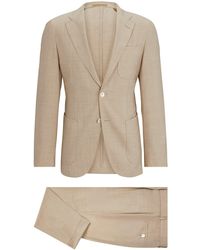 BOSS - Costume Slim Fit chiné en laine vierge et en soie - Lyst
