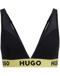 HUGO - Stretch-modal Triangle Bra With Logo Waistband - Lyst