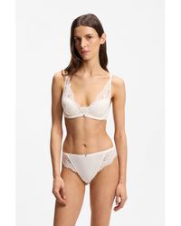 BOSS - Underwire Bra With Lace Trims - Lyst