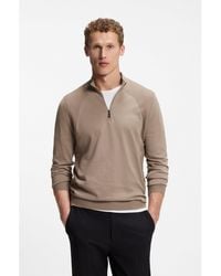 BOSS - Zip-Neck Sweater - Lyst
