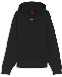 HUGO - Sweat à capuche Relaxed en molleton de coton à logo imprimé - Lyst