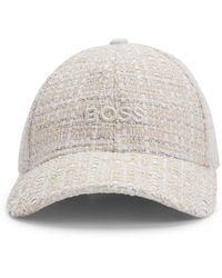 BOSS - Cap aus italienischem Tweed mit Logo-Stickerei - Lyst