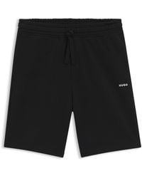 HUGO - Short décontracté en molleton de coton à logo imprimé - Lyst
