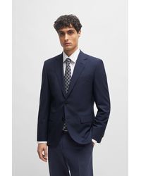 BOSS - Regular-fit Suit Jacket In Stretch Virgin Wool - Lyst
