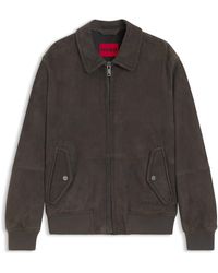 HUGO - Extra Slim-Fit Jas Van Zachte Suède - Lyst