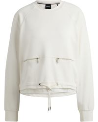 BOSS - Sweatshirt Met Verstelbare Zoom En Ritsdetails - Lyst