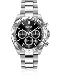 BOSS - Hero 2.0-Dial Chronograph Watch With Steel Bracelet - Lyst