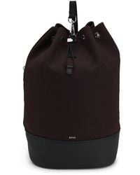 BOSS - Canvas Bucket Bag With Faux-Leather Trims - Lyst