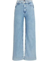 BOSS - Regular-Fit Jeans aus blauem Denim mit hohem Bund - Lyst