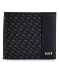 BOSS - Monogram-Panel Wallet With-Foil Logo - Lyst