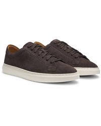 BOSS - Suede Trainers With Emed Logo - Lyst
