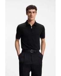 BOSS - Regular-Fit Polo With Zip Closure - Lyst