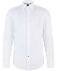BOSS - Slim-fit Overhemd Van Gemakkelijk Te Strijken Katoenen Popeline - Lyst